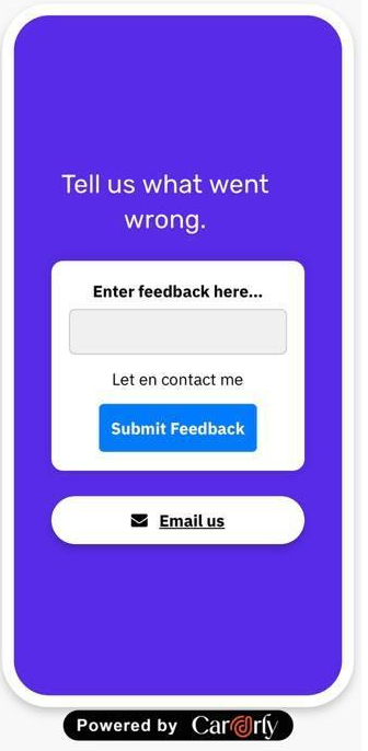Cardrly private feedback form and follow-up request