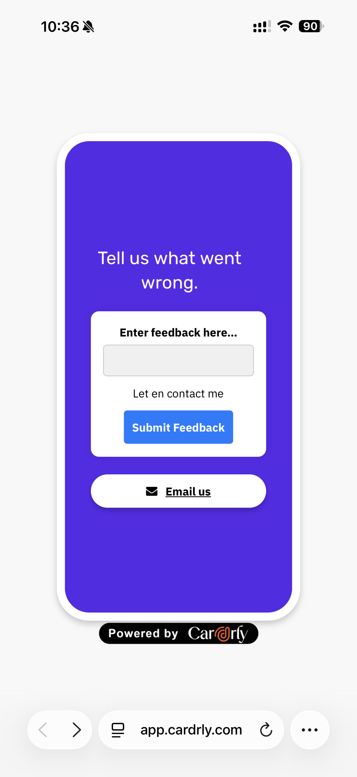 Private customer feedback